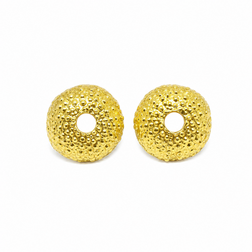 gold SEA URCHIN stud earrings in 925 sterling silver