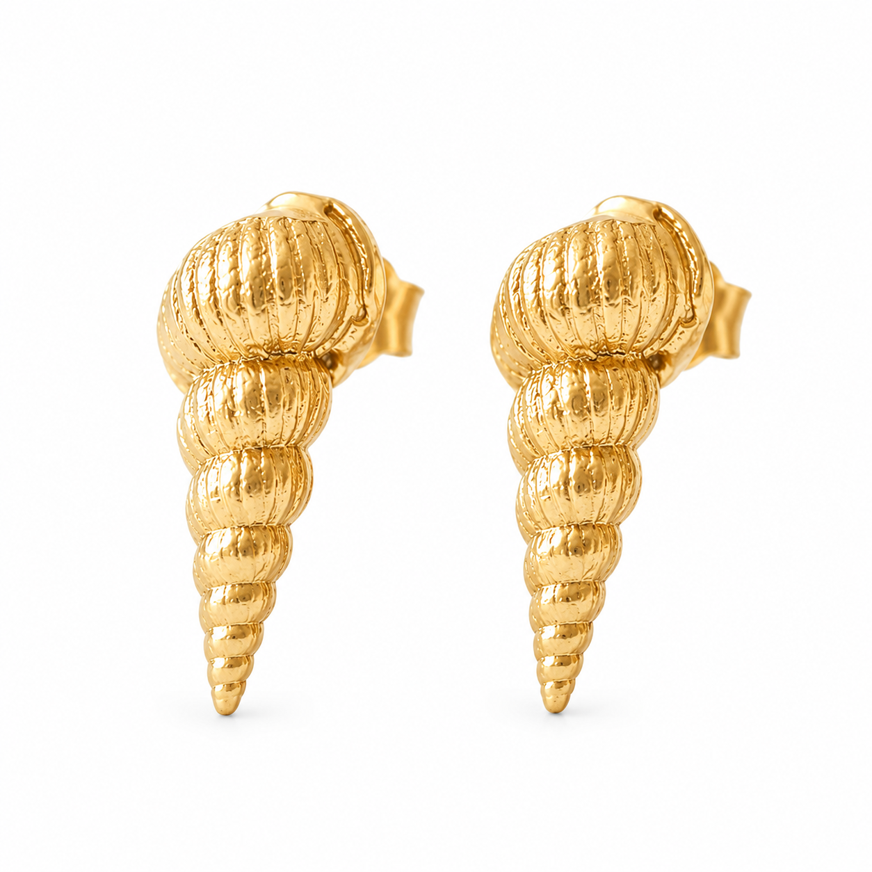 gold-vermeil-shell-stud-earrings2.jpg Gold Vermeil Shell Stud Earrings handcrafted in Greece