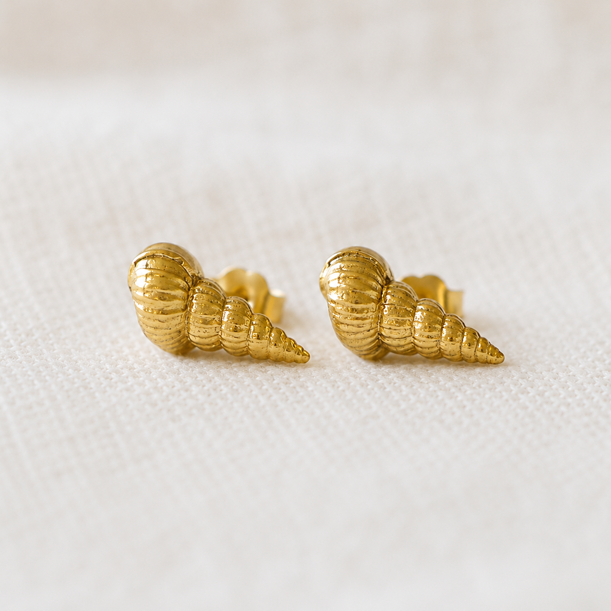 gold-vermeil-shell-stud-earrings3.jpg Gold Vermeil Shell Stud Earrings handcrafted in Greece