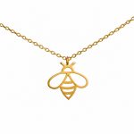Gold vermeil 925 sterling silver bee necklace with delicate honey bee pendant.