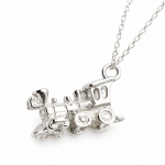 Silver Steam Train Pendant Necklace