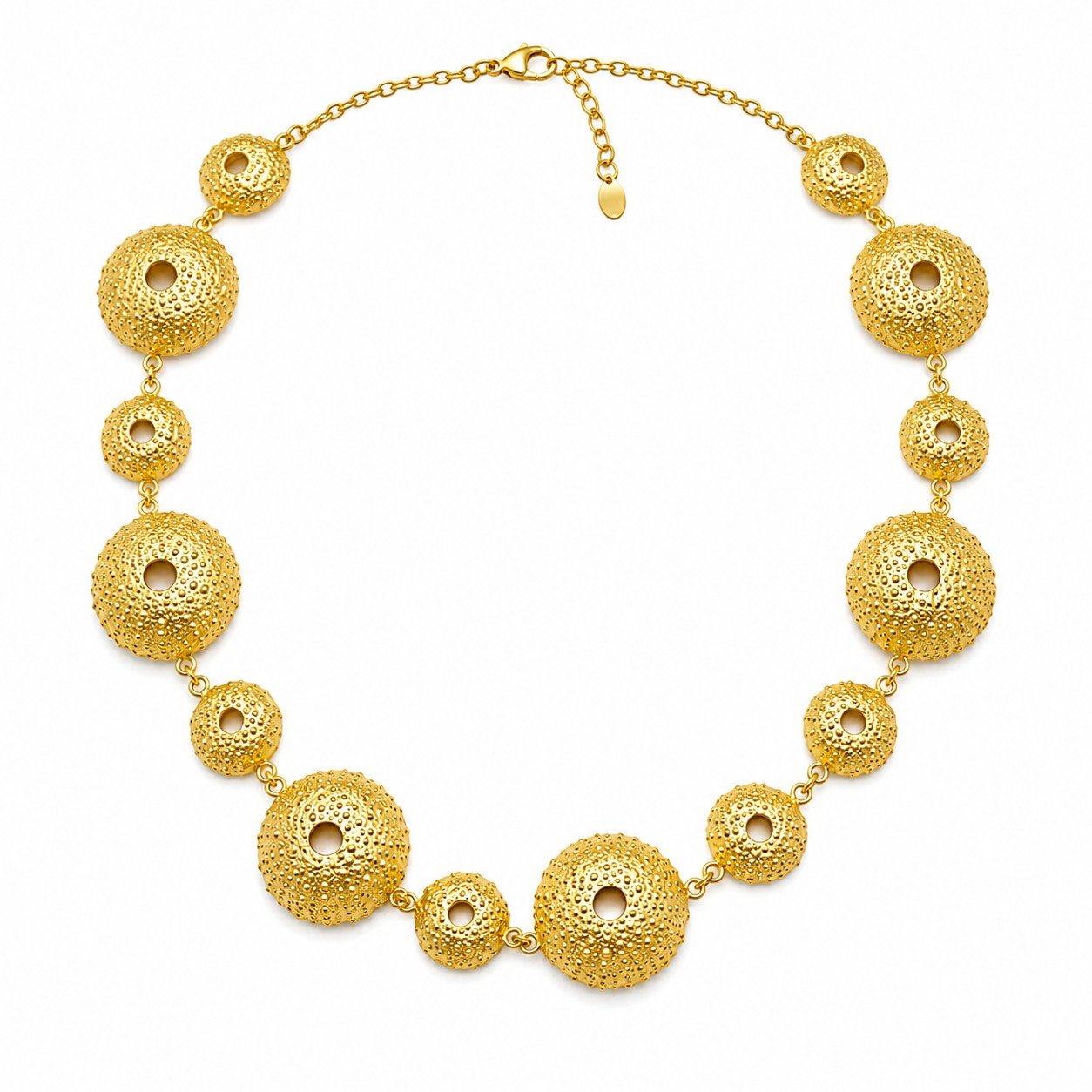 gold-sea-urchin-statement-necklace a handcrafted gold sea urchin statement necklace