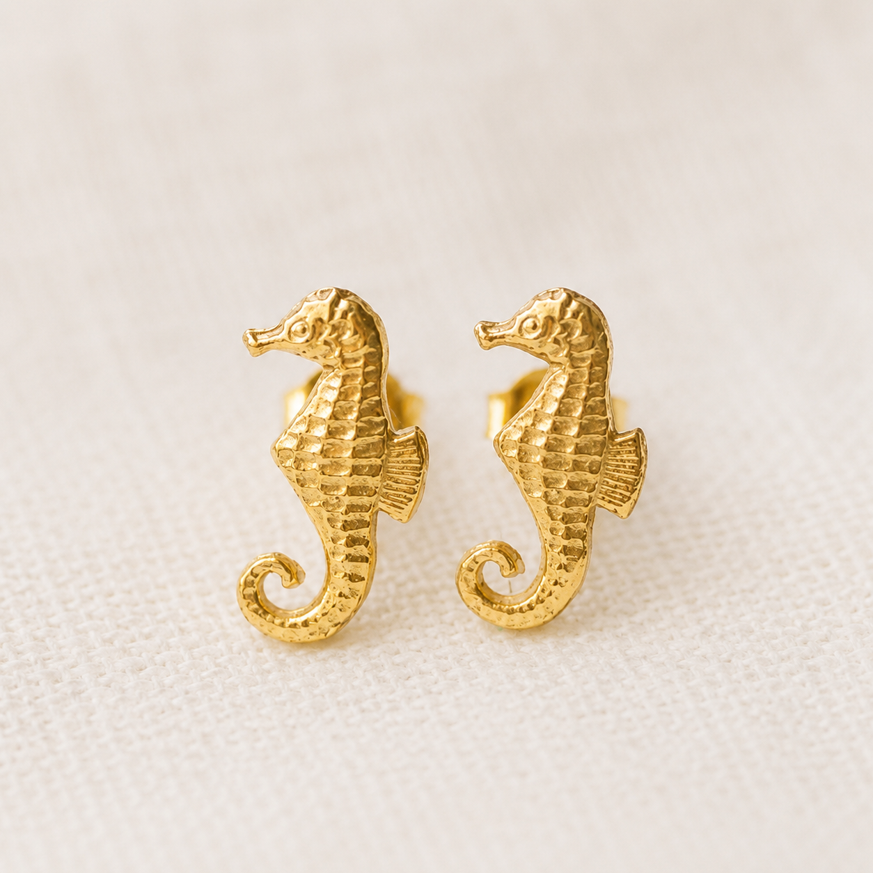 gold-vermeil-seahorse-stud-earrings1.jpg Gold Vermeil Seahorse Stud Earrings handcrafted in Greece
