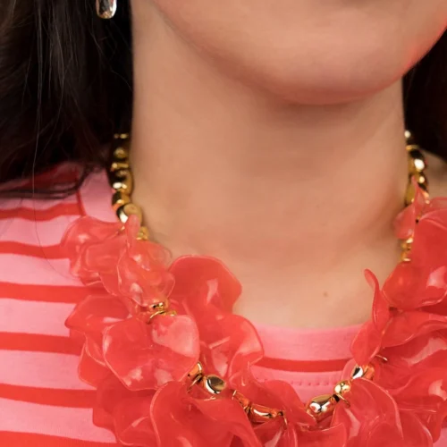 red flower necklace for weddings and special occasions