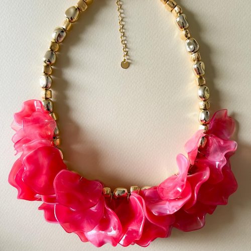red flower necklace for weddings and special occasions