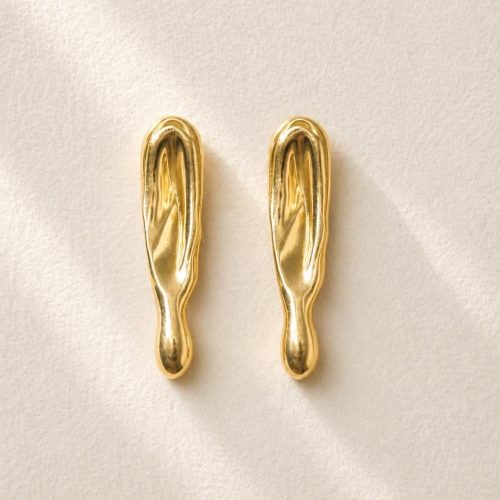 Sculptural gold statement earrings